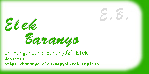 elek baranyo business card